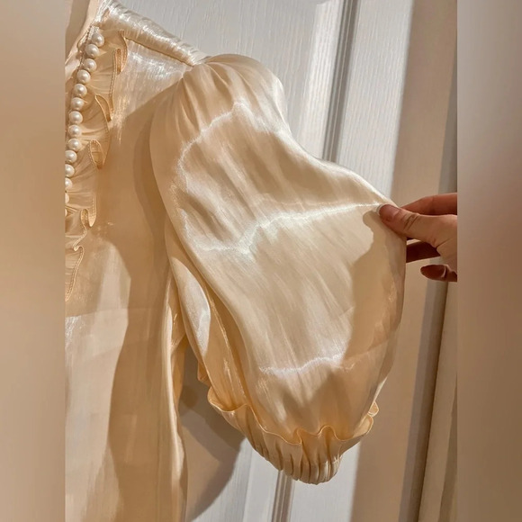 NWT Dear Jose Ivory Organza Blouse - Picture 9 of 14